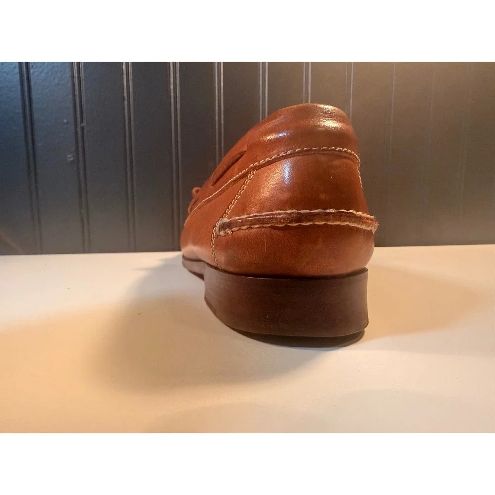 Cole Haan Mens 10.5 D Tan Leather Kiltie Tassel Loafers 3133 Made in Brazil